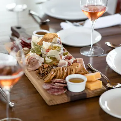 Charcuterie Tray and Wine