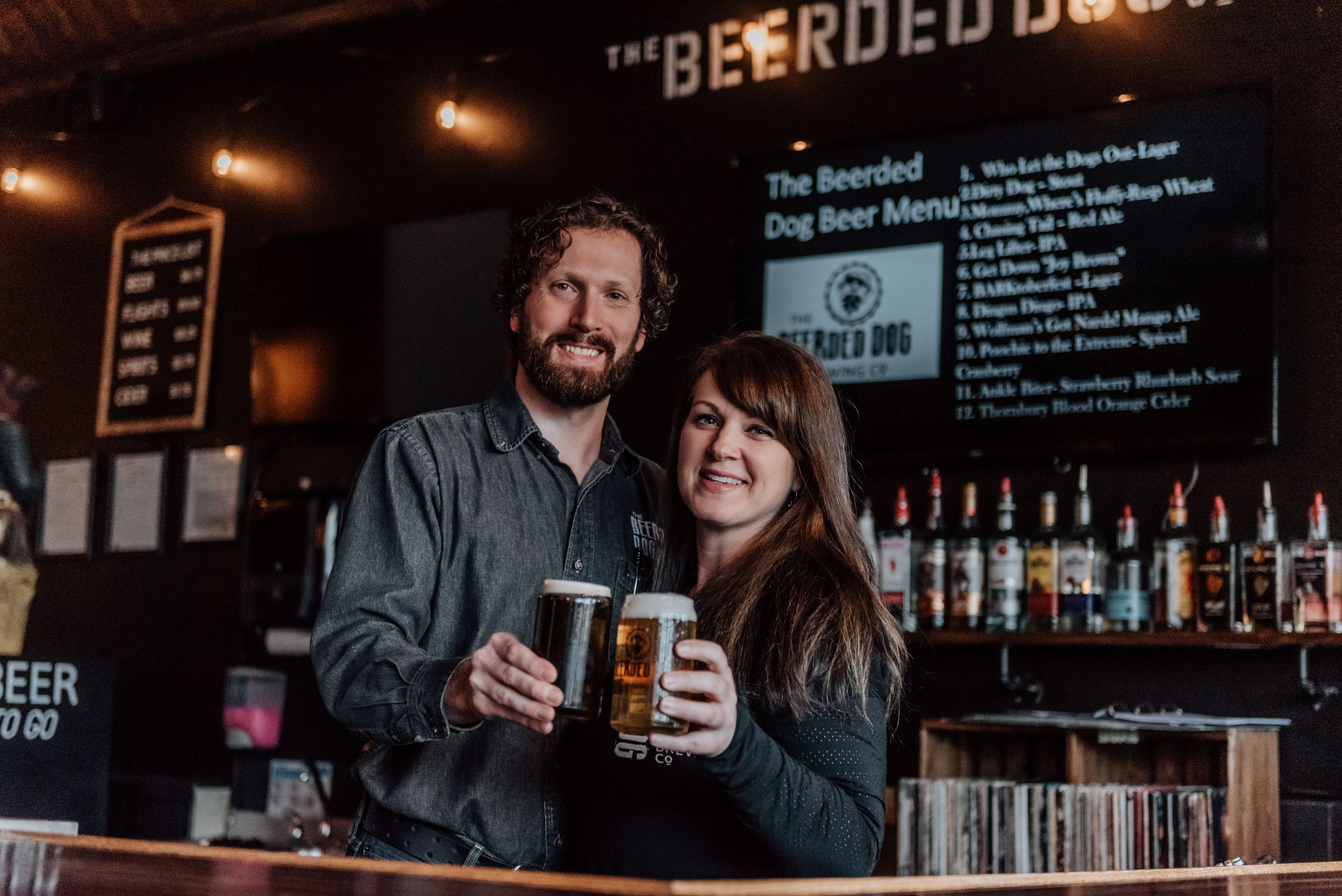 A couple at The Beerded Dog Brewing Co.