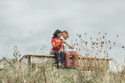 Couple drinking wine together